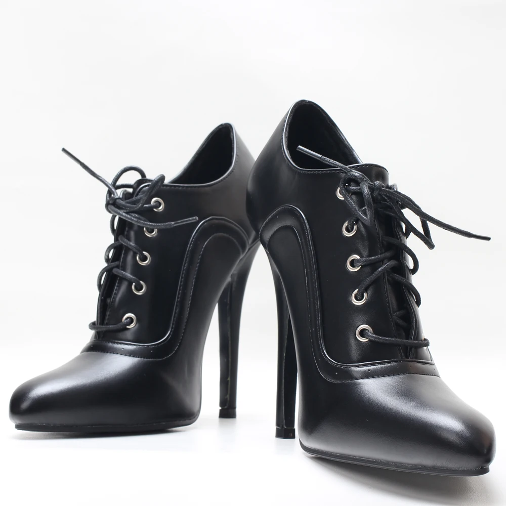 14CM High Heels Damen Knöchel nackte Stiefel, Unisex Pole Dance Schuhe, Cross-Dress Booties, Schwarz, Braun, Größe 36-46, Lager, individuelle Farben