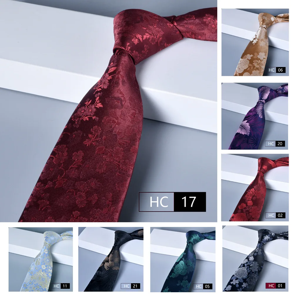 2025 neue 8 cm männer Kleid Krawatte Formale Business Große Blumen Hochzeit Feier Muster Bräutigam Krawatten Modische Krawatte Image