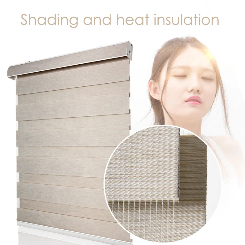 Verdunkelungs-Zebra-Jalousien in individueller Größe, moderne, elegante Rollos aus dickem Stoff für Schlafzimmer, Wohnzimmer, Büro Image