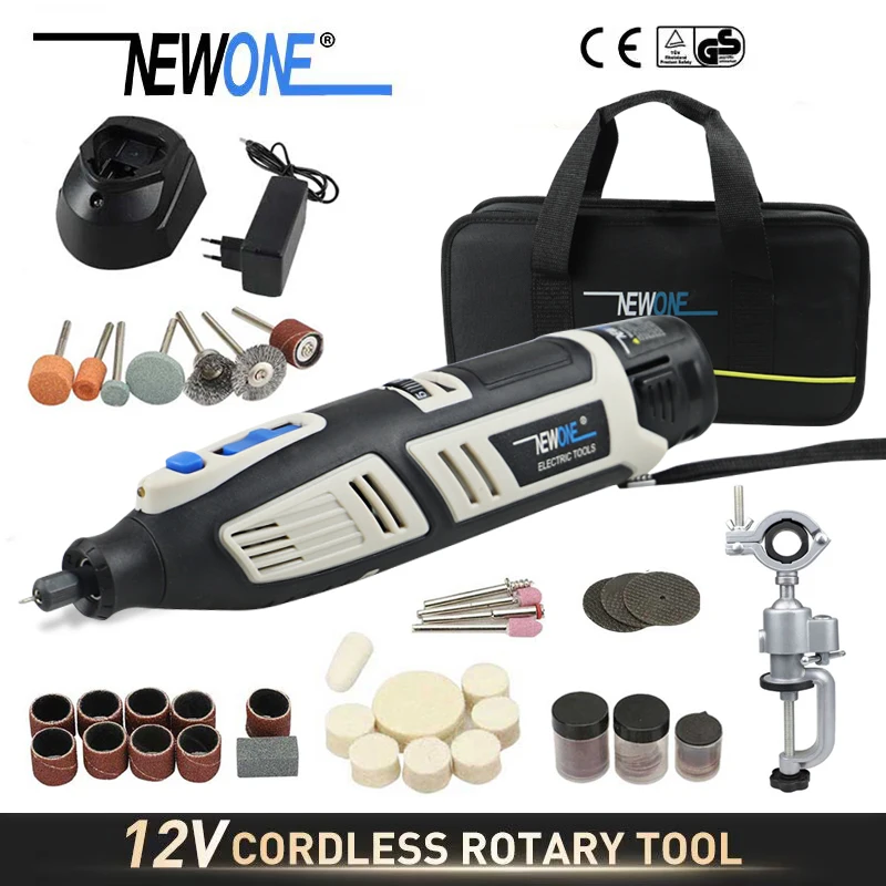 Newone 12V Lithium-Ionen Cordless Rotary Tool Kit Elektrische Mini Bohrer mit Sechs Geschwindigkeit Einstellung tragbare Dreh Werkzeug Image