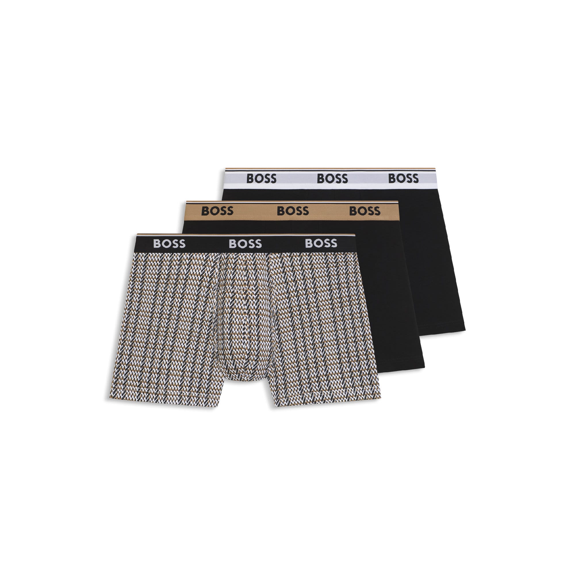 Boss Mens 3 Pack of Power Design Boxer Briefs in Multi Colour - Multicolour Cotton - Size Medium | Boss Sale | Discount Designer Brands