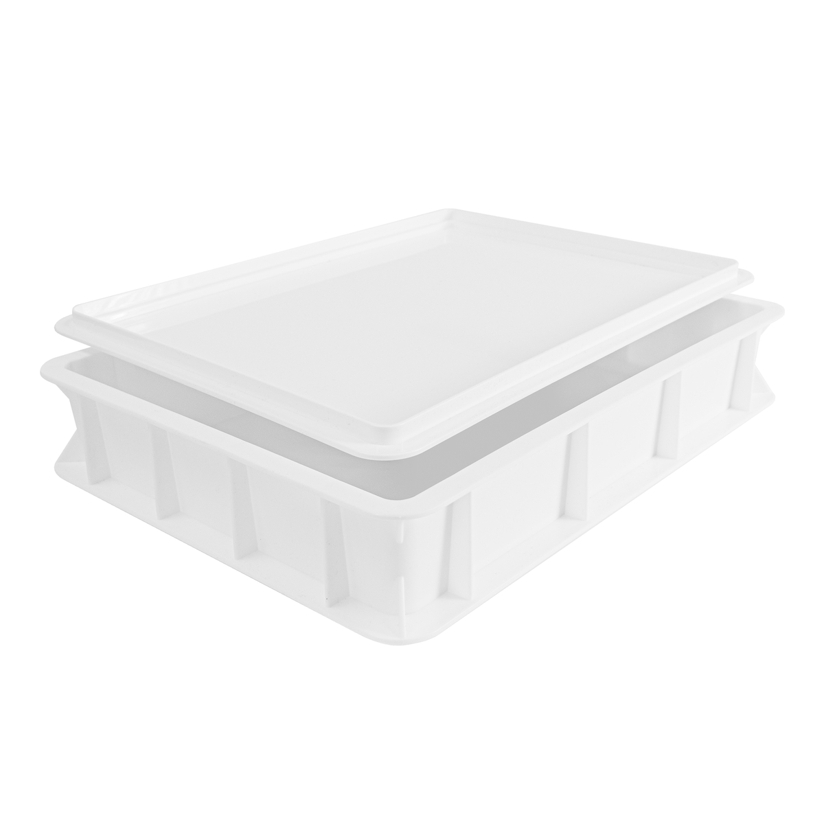 Pizza Lover Pizzaballenbox mit Deckel in weiß - Größe 30x40x7,5 cm Gärbox Teigballen Brotteig Hefeteig & Sauerteig Lebensmittel Box - Pizza Zubehör Image