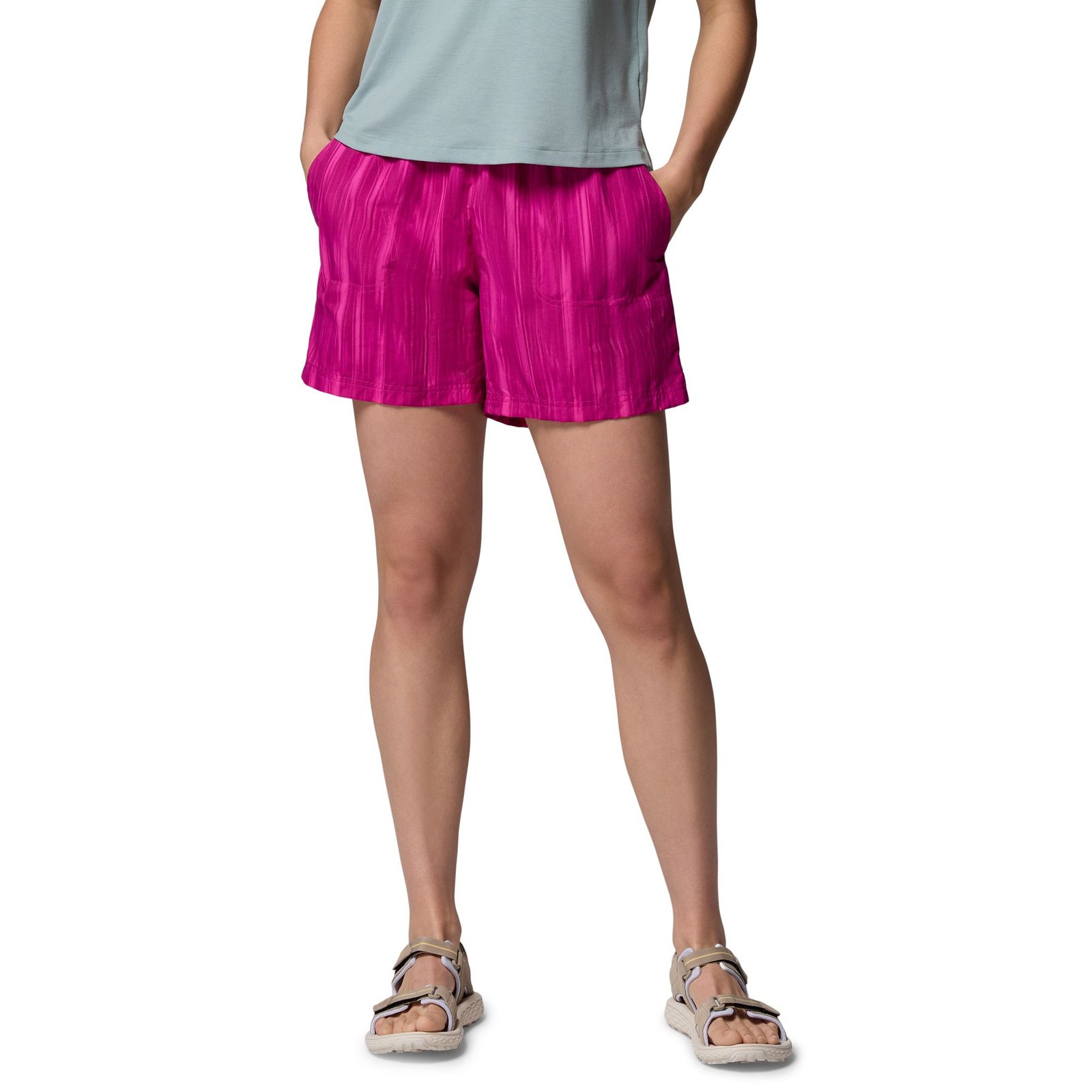 Columbia Women's Sandy River Printed Short III (Size S) Fuchsia, Nylon