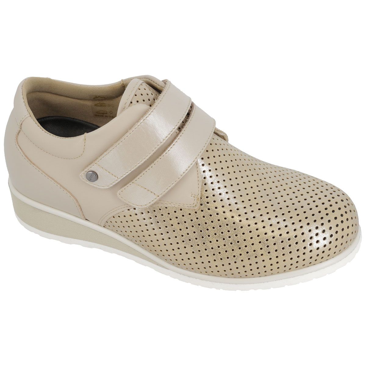 Hergos H8001 - Scarpa donna comoda in pelle e tessuto elasticizzato co