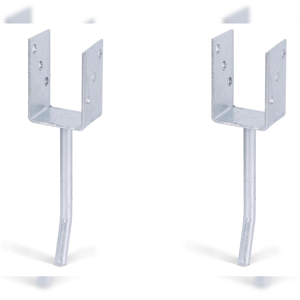 Alberts 2 x U-Pfostenträger mit Rundstahl-Betonanker, 71x104 mm, Betonanker 200 mm, feuerverzinkt, zum Einbetonieren Image