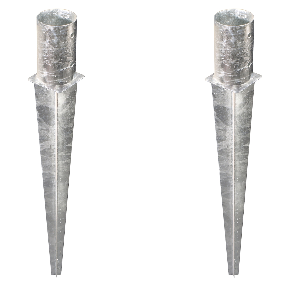 Alberts 2 x Einschlag-Bodenhülse für Rundholzpfosten, Ø141 mm, Länge 750 mm, feuerverzinkt, zum Einbetonieren Image