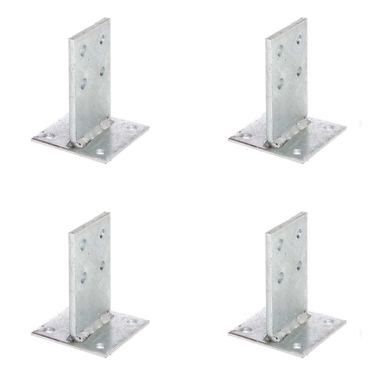 Alberts 4 x T-Pfostenträger mit Steg, Steg 130x80 mm, Platte 100 mm, feuerverzinkt, zum Aufschrauben Image