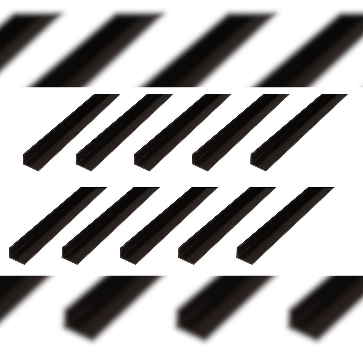 Alberts 10 x Winkelprofil, PVC, schwarz, 20 x 10 x 1,5 mm, Länge 2 m Image