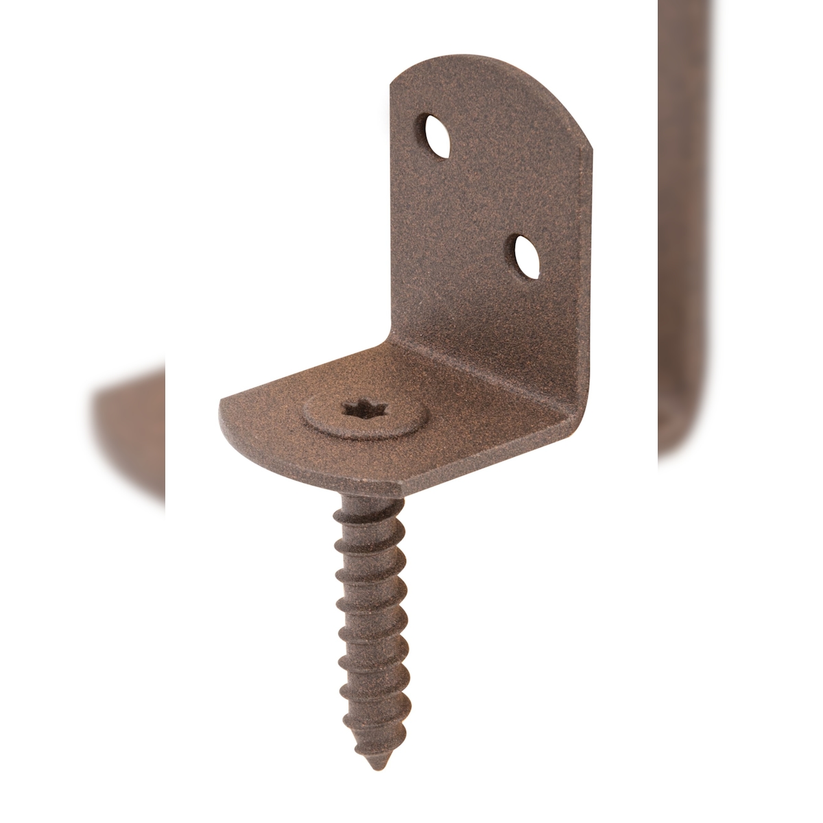 Alberts 821968 DURAVIS® Flechtzaunhalter, L-Form, rostbraun duplexbeschichtet, Größe 83 x 30 x 32 mm, 50er Set Image