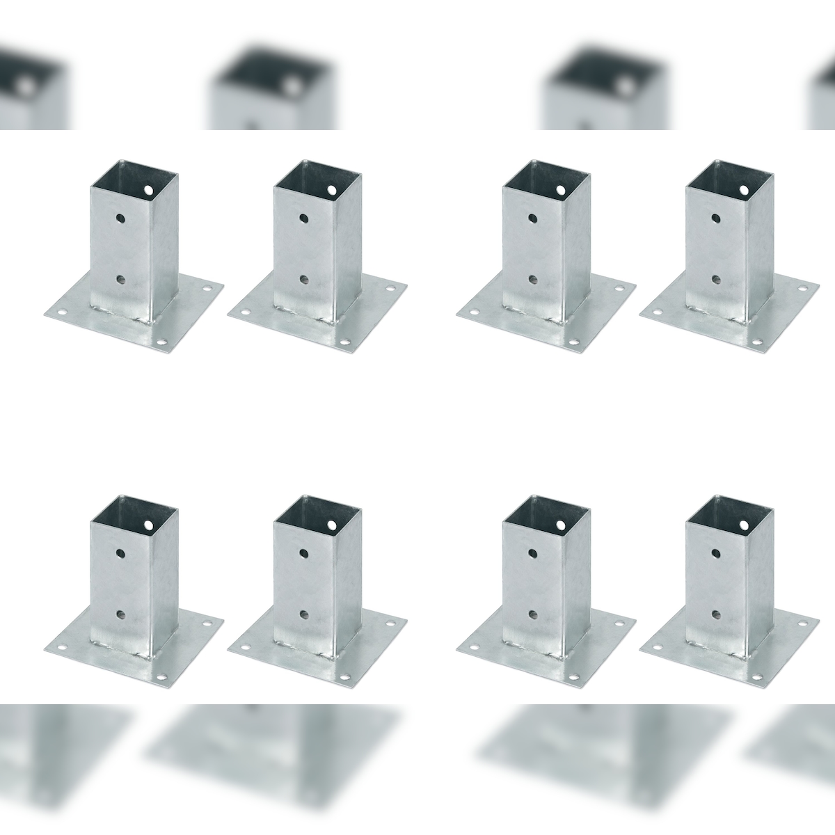 Alberts 8 x Aufschraubhülse für Vierkantholzpfosten, 71x71 mm, feuerverzinkt, zum Aufschrauben Image