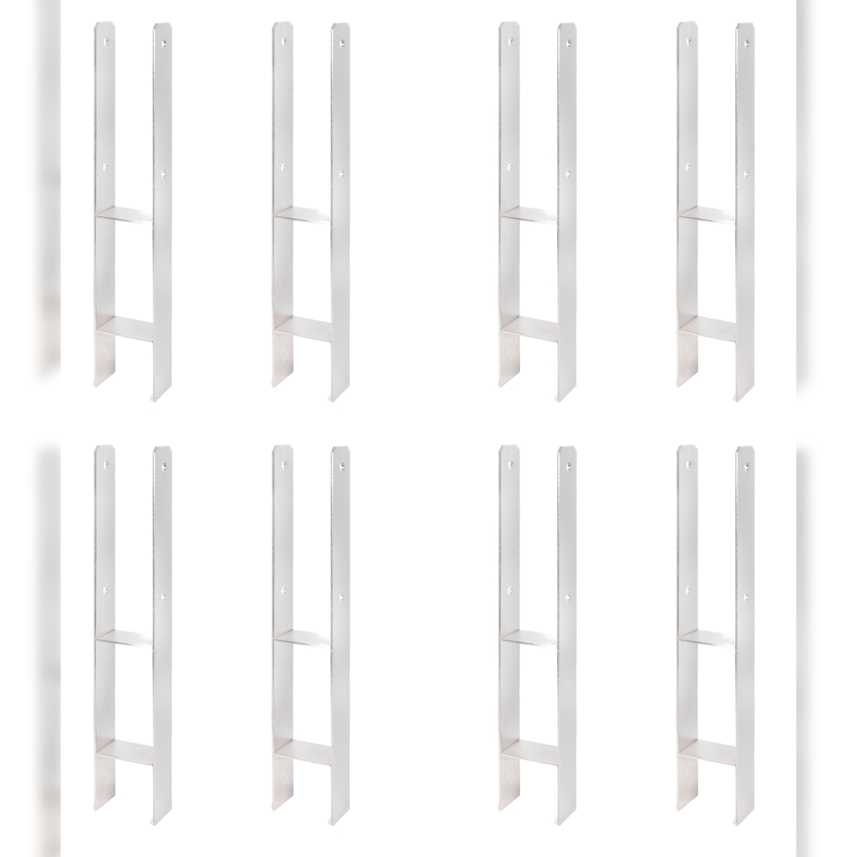 Alberts 8 x H-Pfostenträger, Edelstahl, 91x600 mm, Materialstärke 4 mm, Tiefe 60 mm, zum Einbetonieren Image