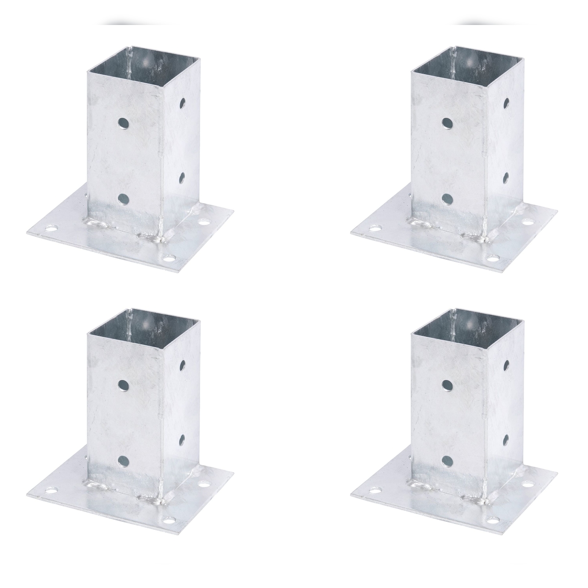 Alberts 4 x Aufschraubhülse, Befestigung an Geraden, 71x71 mm, feuerverzinkt, zum Aufschrauben Image