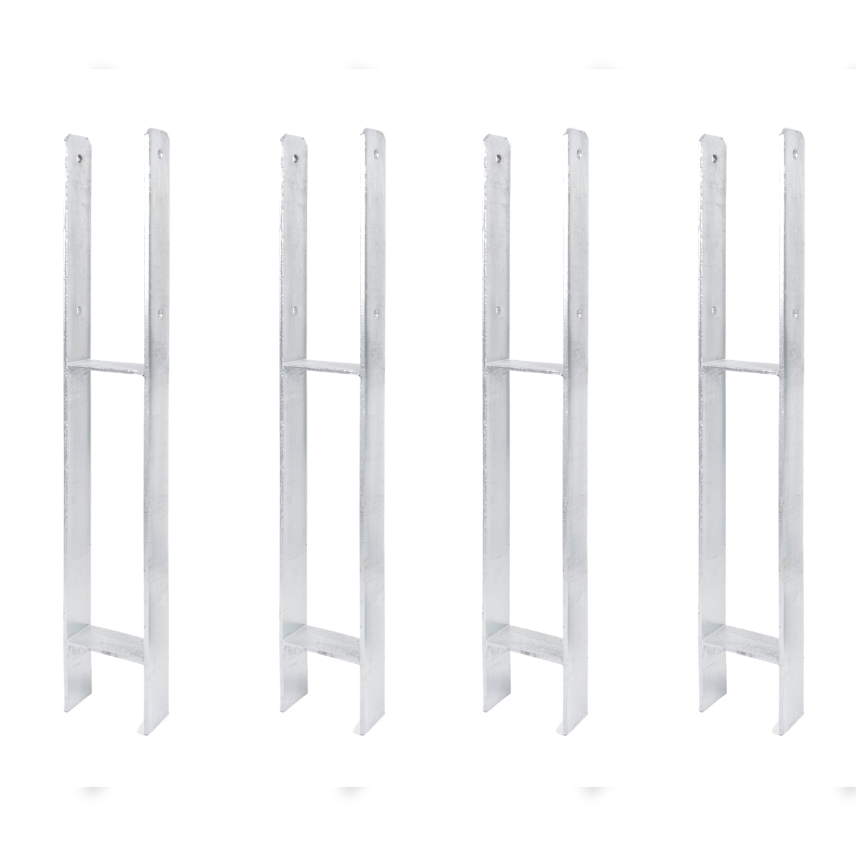 Alberts 4 x H-Pfostenträger, 111x800 mm, Materialstärke 6 mm, Tiefe 60 mm, feuerverzinkt Image