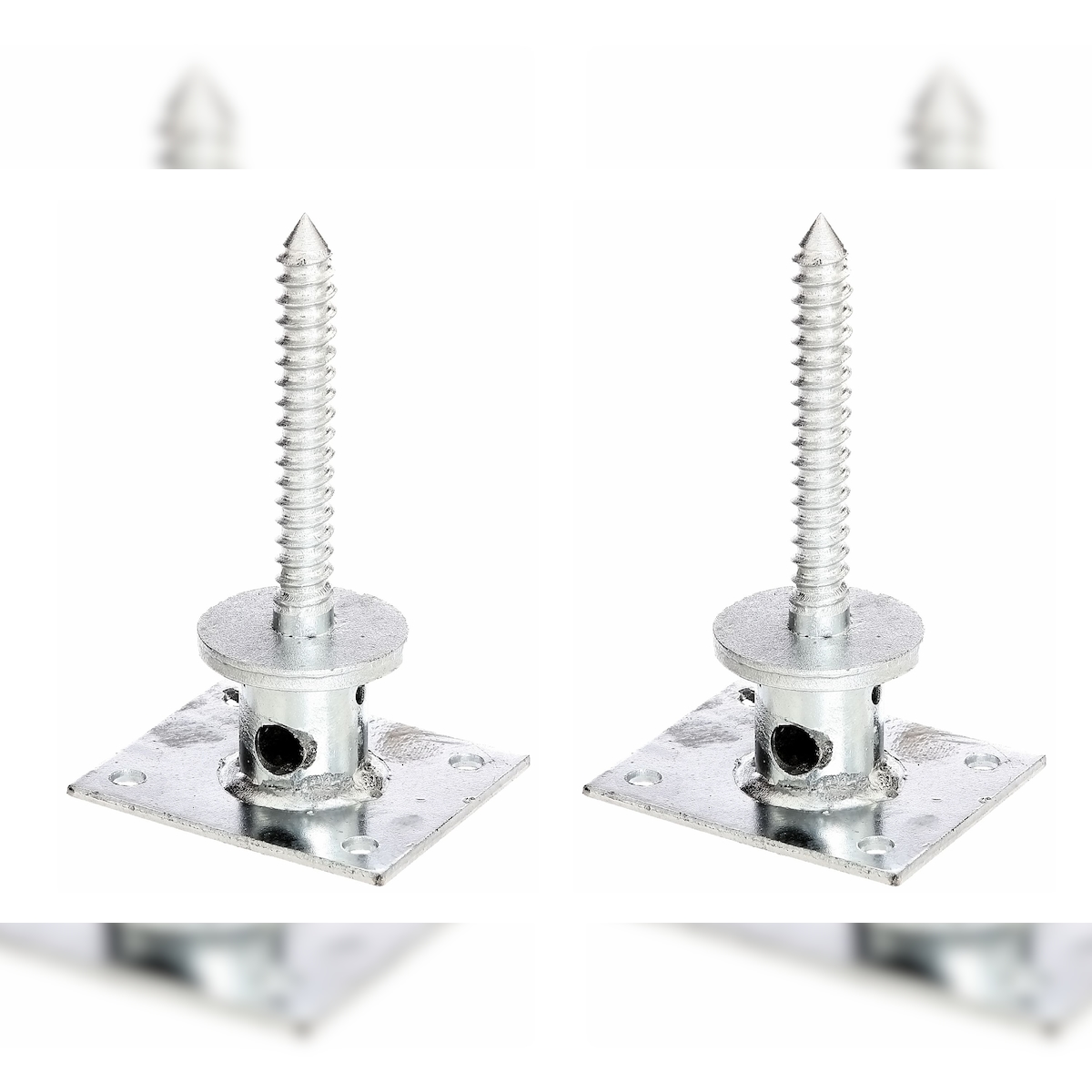 Alberts 2 x Pfostenträger, zum Aufschrauben, Schraubenlänge 120 mm, Rohr-Ø 42 mm, feuerverzinkt Image