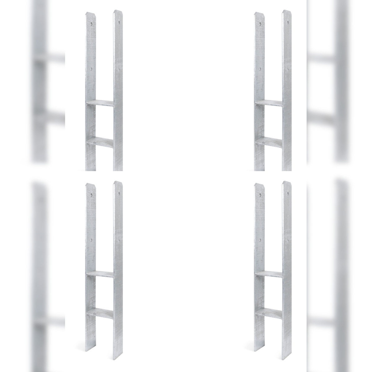 Alberts 4 x H-Pfostenträger, 121x800 mm, Materialstärke 8 mm, Tiefe 60 mm, feuerverzinkt Image