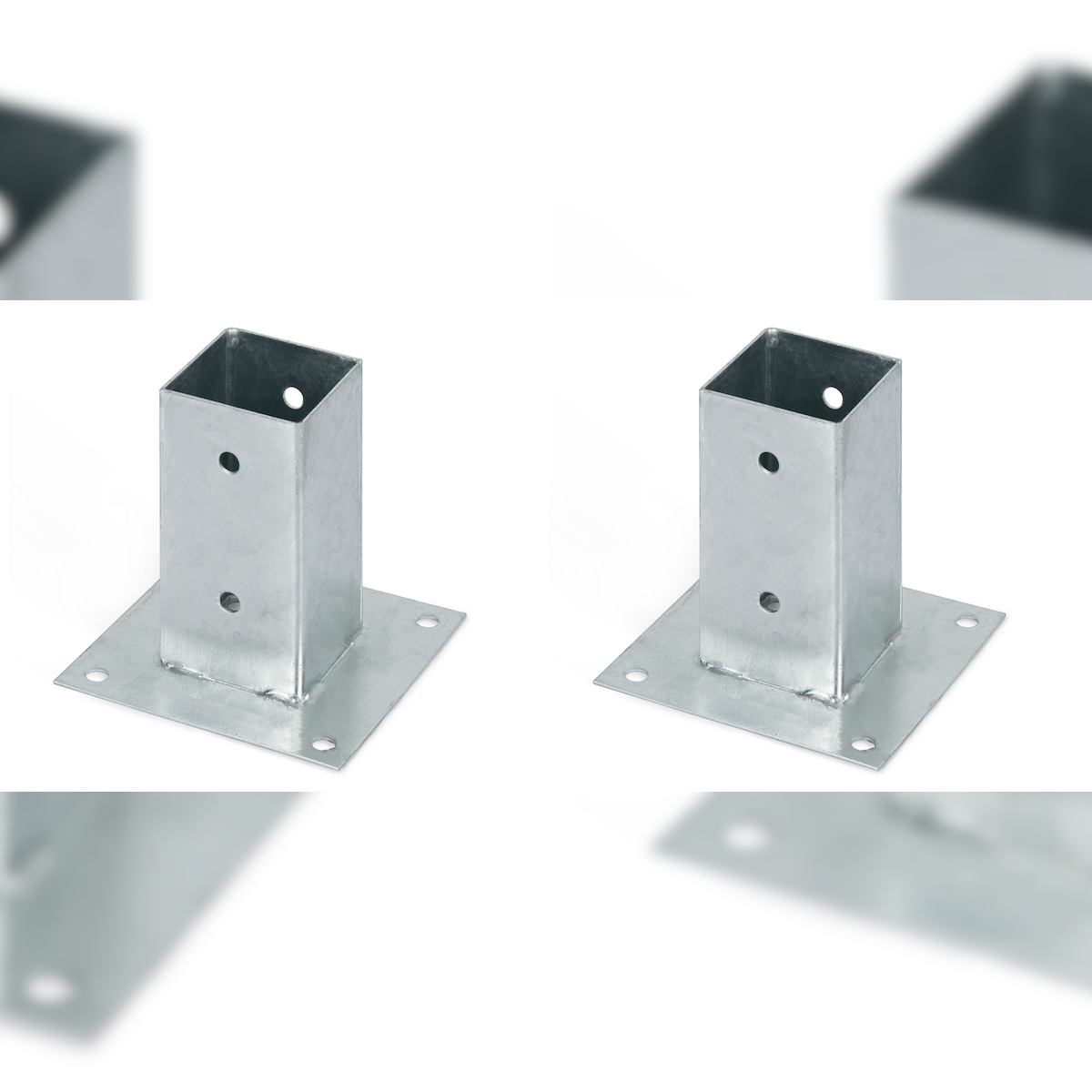 Alberts 2 x Aufschraubhülse für Vierkantholzpfosten, 71x71 mm, feuerverzinkt, zum Aufschrauben Image