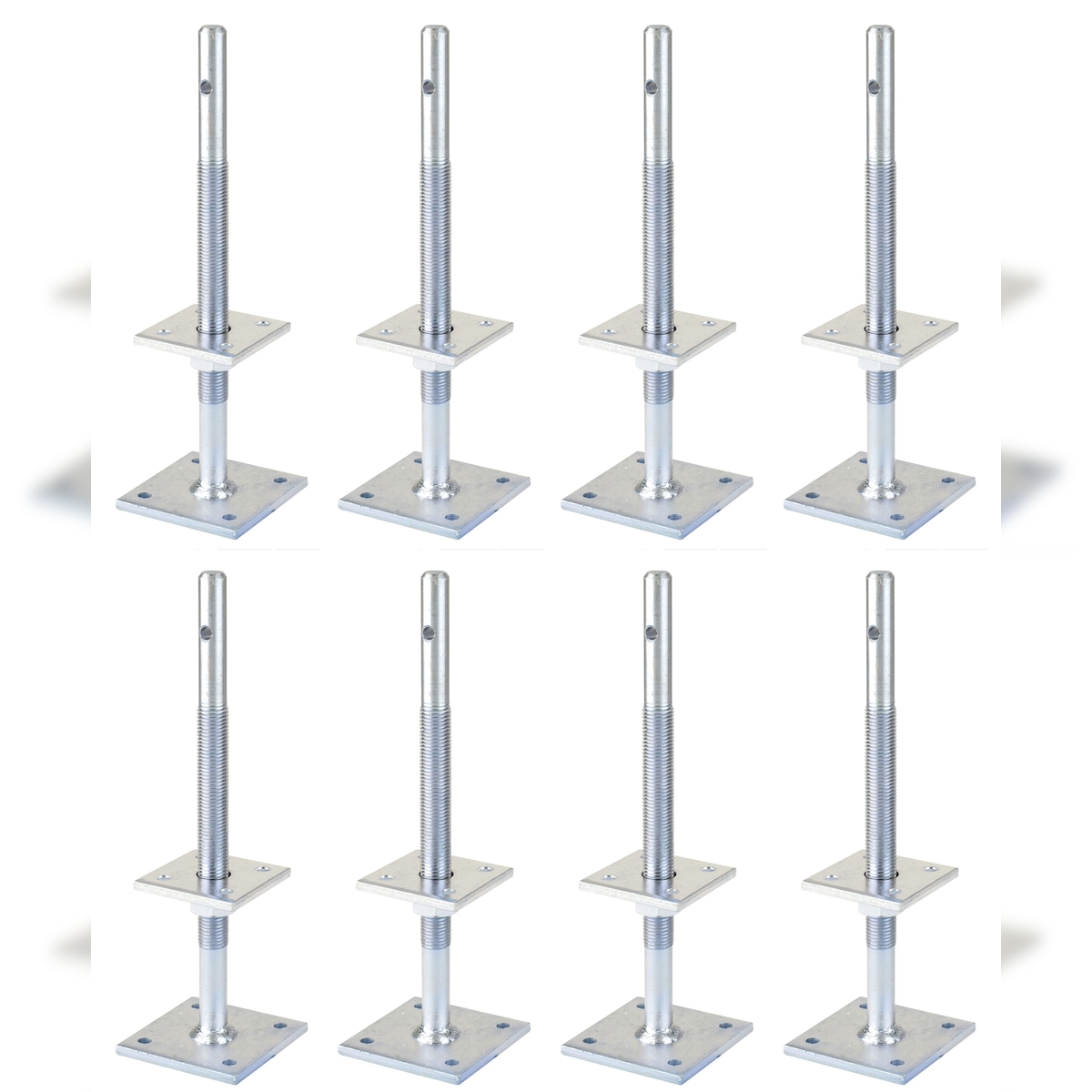 Alberts 8 x I-Pfostenträger, höhenverstellbar 100 - 230 mm, Höhe 340 mm, galvanisch verzinkt, dickschichtpassiviert, zum Aufschrauben Image