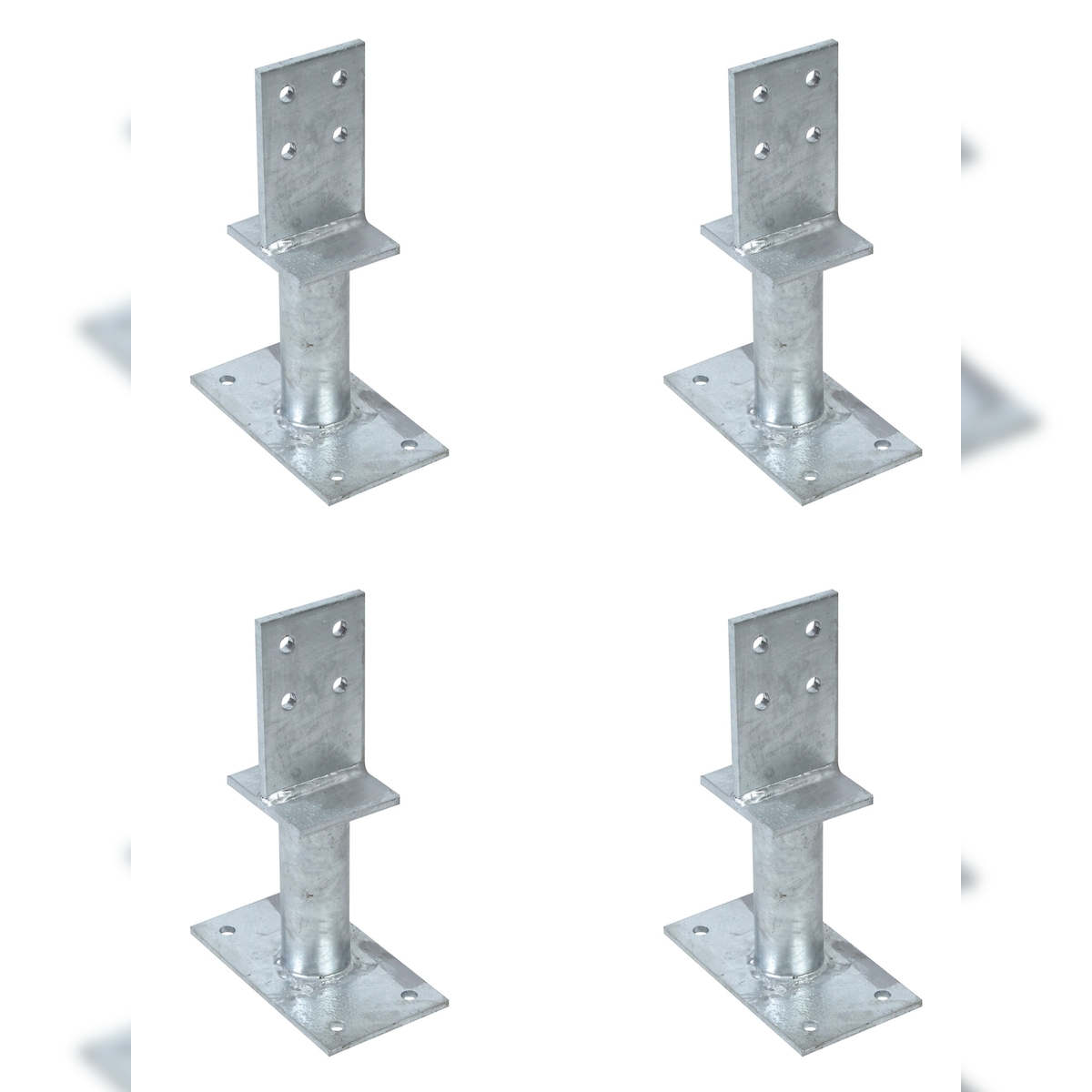 Alberts 4 x T-Pfostenträger mit Steg, Betonanker 150 mm, Steghöhe 130 mm, feuerverzinkt, zum Einbetonieren Image