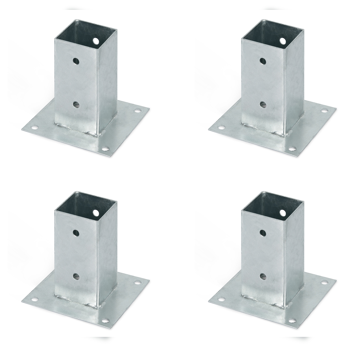 Alberts 4 x Aufschraubhülse für Vierkantholzpfosten, 71x71 mm, feuerverzinkt, zum Aufschrauben Image