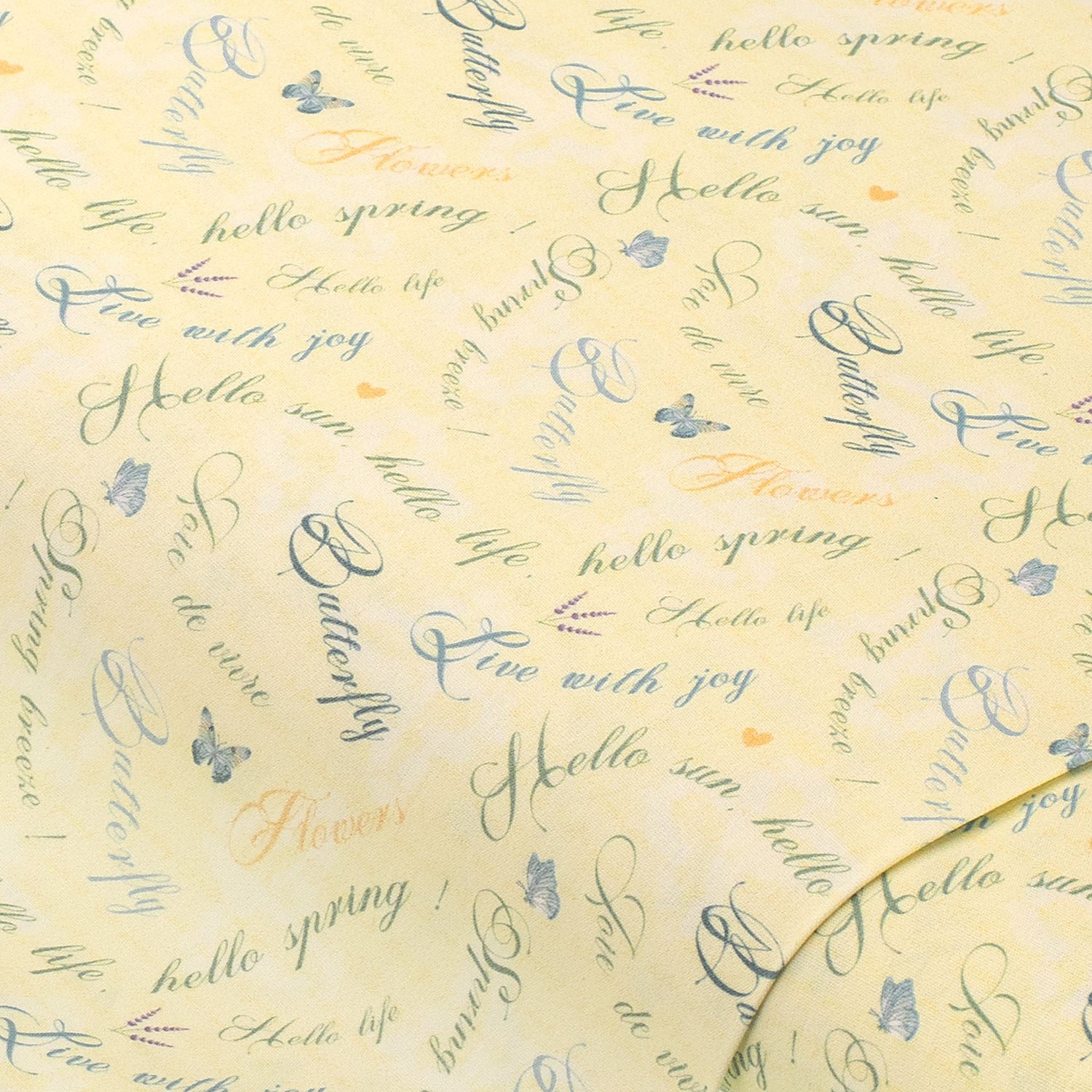 Baumwollstoff Schrift Dana, pastellgelb-color Image