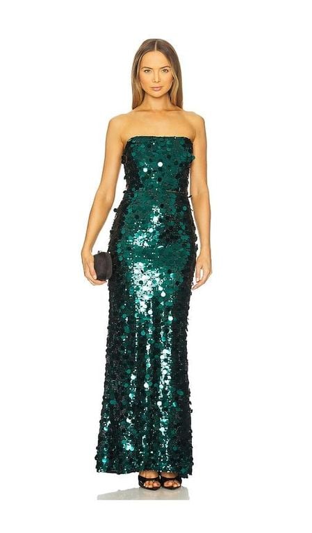 Farah Sequin Strapless Maxi Dress - White - Bronx and Banco Dresses