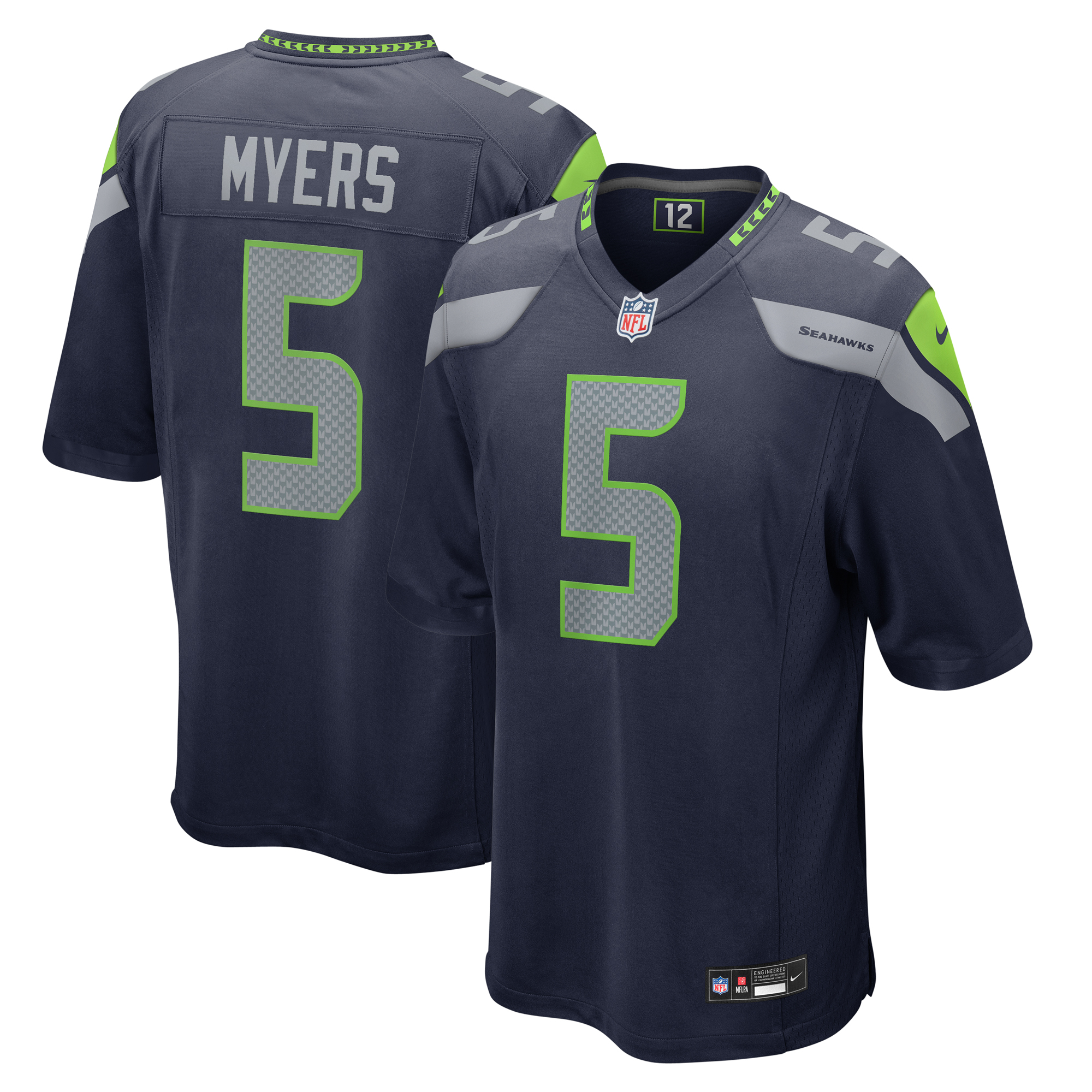Nike Jason Myers College Navy Seattle Seahawks Spieltrikot für Herren Image