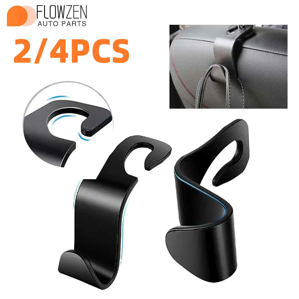 Gancio per seggiolino auto nascosto 2/4 pezzi Gancio per seggiolino auto multifunzionale Texture in fibra di carbonio Gancio per schienale per seggiolino auto multifunzionale creativo
