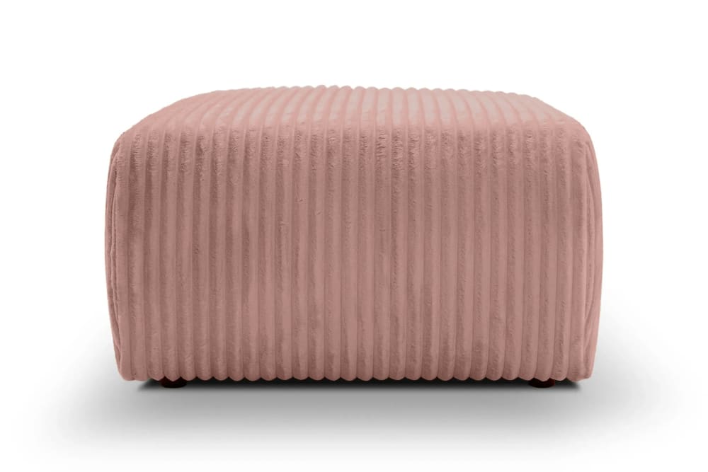 Pouf en velours côtelé Rose 74x74x41