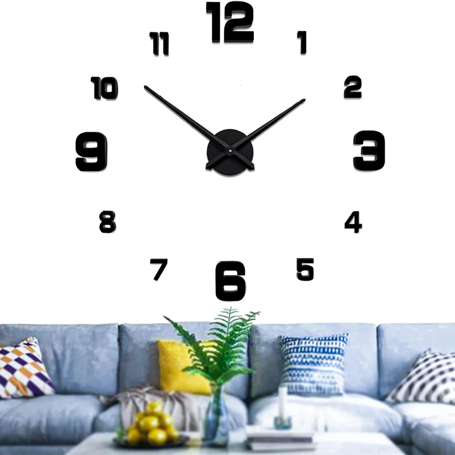 Große DIY 3d Digitaluhr Wand Wohnkultur einzigartige Luxus kreative Acryl Aufkleber moderne Wanduhren Design Horloge Relojes Image