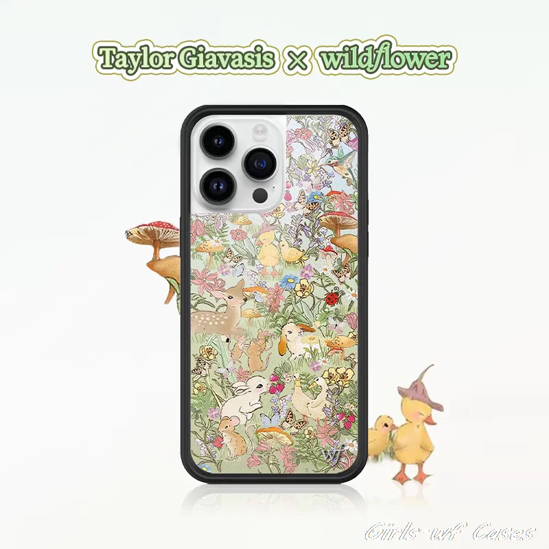 Wildflower Taylor Giavasis Grassland Handyhülle für iPhone 16 15 14 13 12 11 17 Pro Max Plus Air Fawn WF Deer Duck Girls Cover