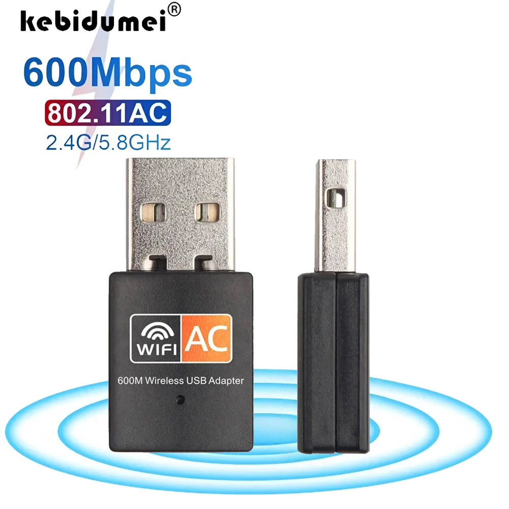 Dual Band USB WIFI Adapter 2,4 GHz 5 GHz Drahtlose Netzwerkkarte für Laptop 600Mbps Mini Computer Empfänger PC Zubehör Image