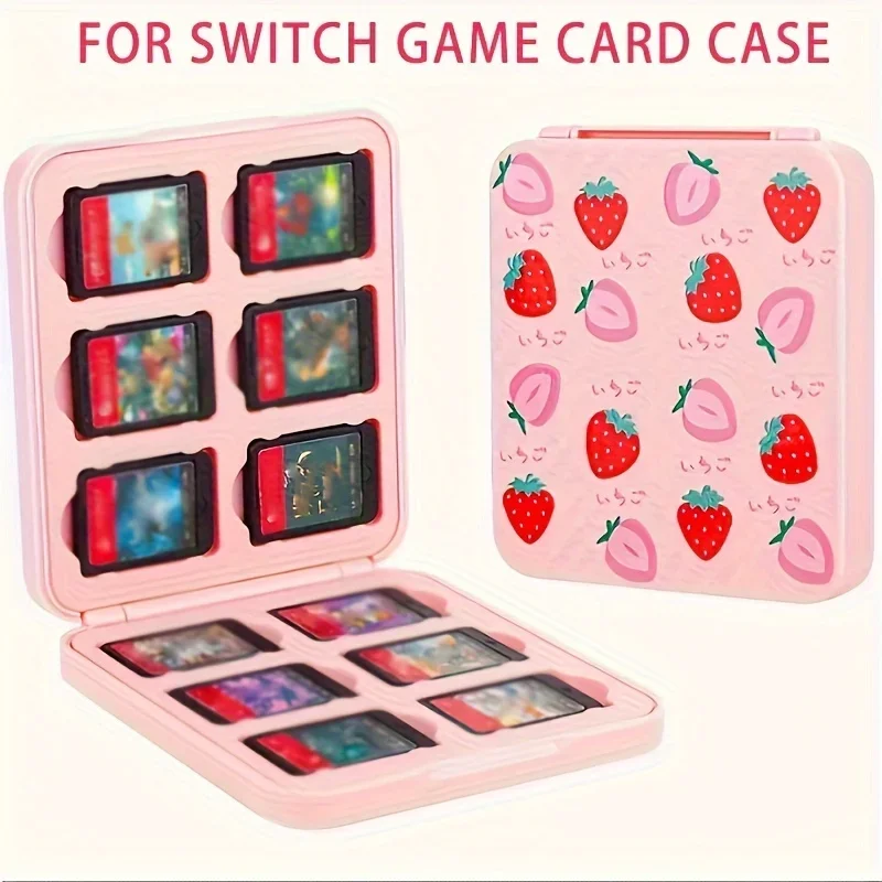 Nintendo Pink Strawberry Card Case – SWITCH 2, OLED/NS Game Card Protection, 12-Karten-Aufbewahrungsbox Image
