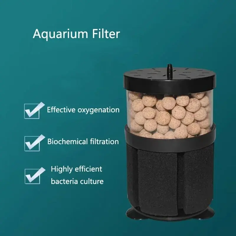 Schwarzer Aquariumfilter für Aquarien, Luftpumpe, Skimmer, biochemischer Schwammfilter, Aquarium-Bio-Filter, Filtro Aquario Image