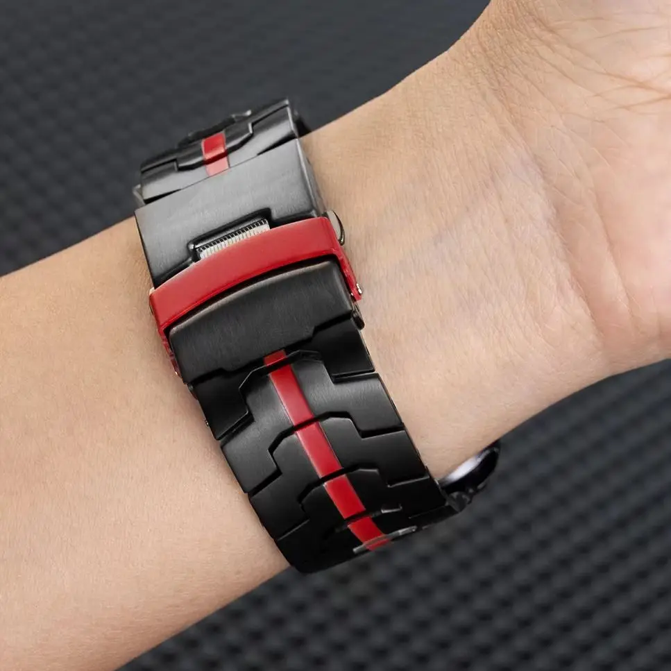 Edelstahlarmband für Apple Watch Serie 10, 9, 8, 7, 46 mm, 45 mm, SE 6, 42 mm, 44 mm, Metallarmband für iWatch Ultra2, 49 mm Image