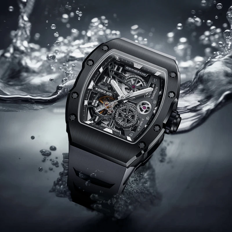 Benutzerdefinierte Herrenuhr Luxus Automatikuhren für Männer High-End Hohl Roségold Edelstahl Mechanische Armbanduhr Reloj Uhr Image