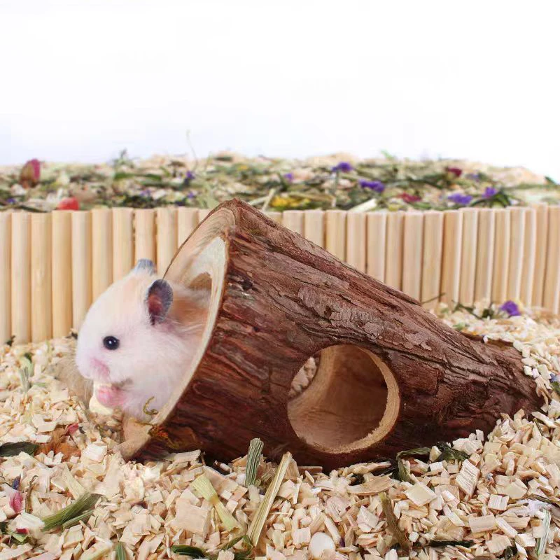 15 cm Hamster Natürliche Holztunnel Rohre Bissfeste Versteck Tunnel Molaren Spielzeug Für Kleine Haustier Spielzeug Wald Hohl Baum stamm Image
