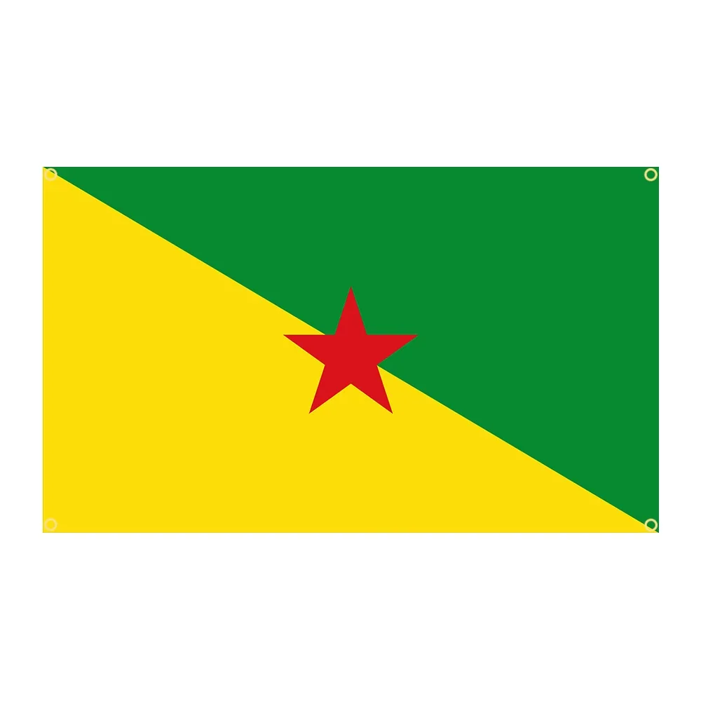90 x 150 cm französische Guiana-Flagge, Polyester, bedrucktes Stern-Banner für Zuhause oder draußen, zur Dekoration von Wandteppichen Image