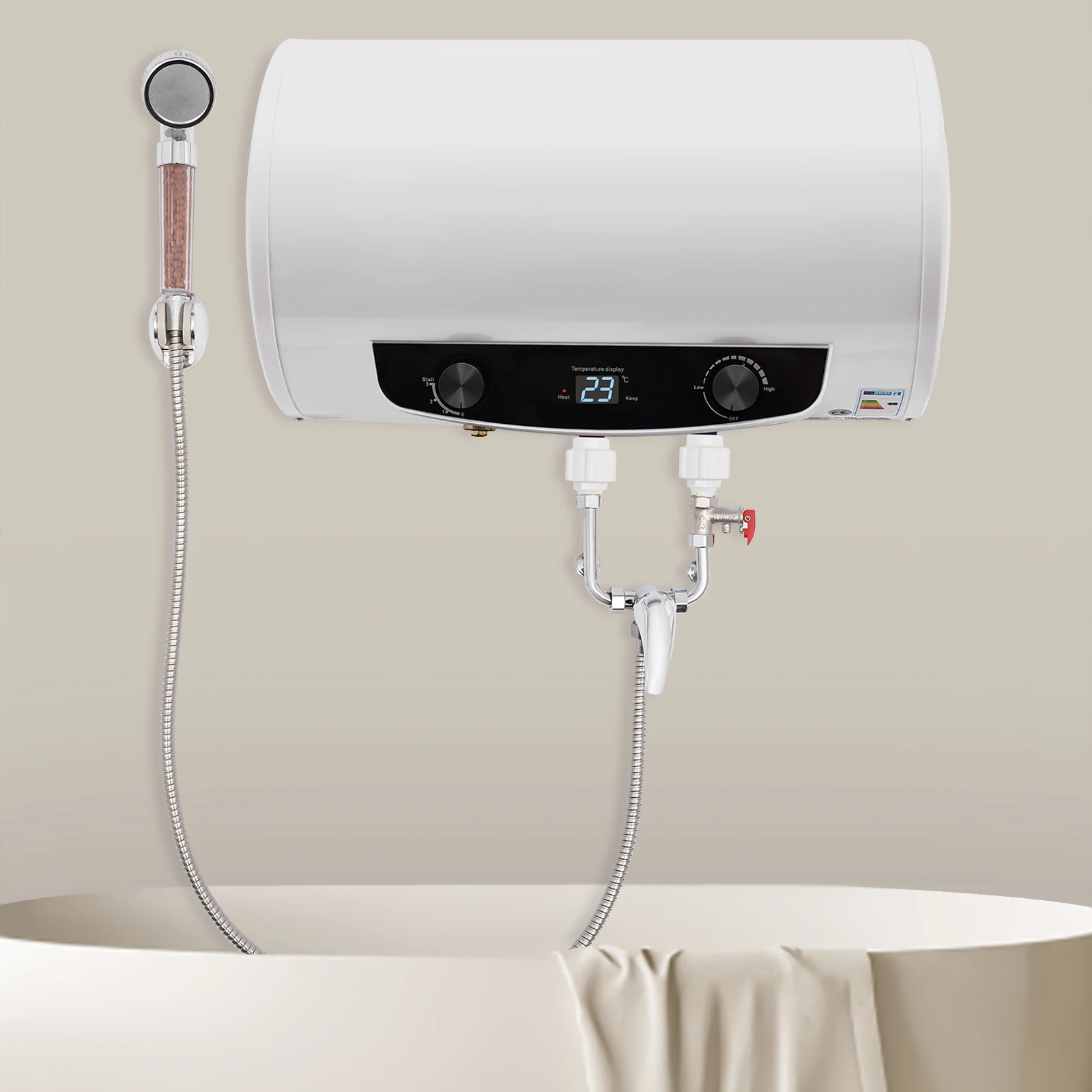 50L 2000W Elektrischer Warmwasserbereiter Speichertyp Haushalt Badezimmer Baden Frequenzumwandlung Geschwindigkeit Wärmeeinsparung Image