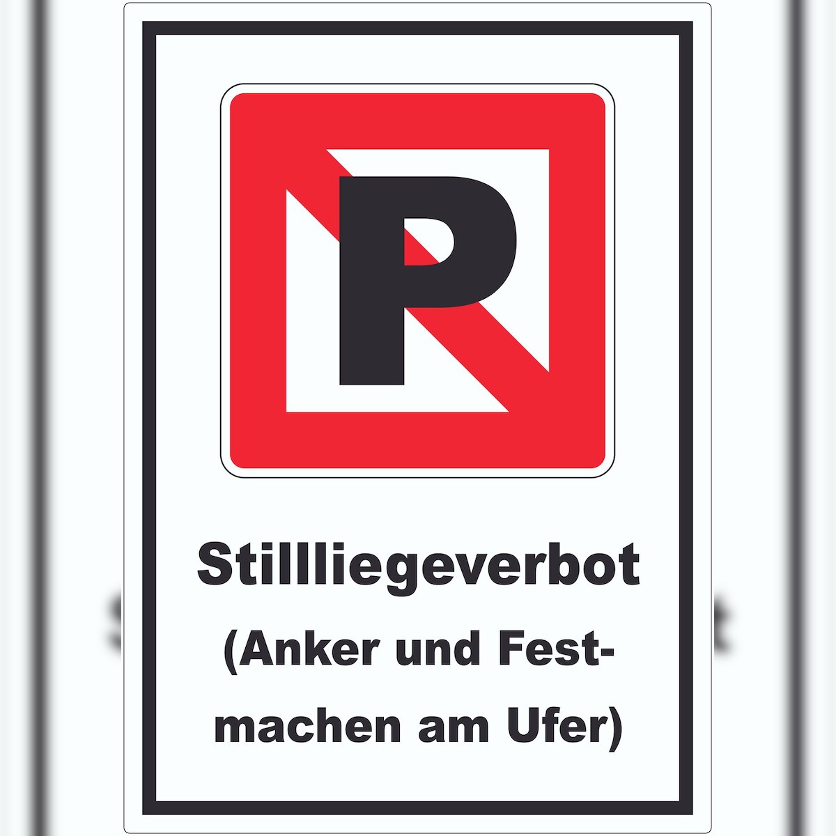 HB-Druck Liegeverbot für Wasserfahrzeuge Symbol und Text Halten verboten A4 (210x297mm) Image