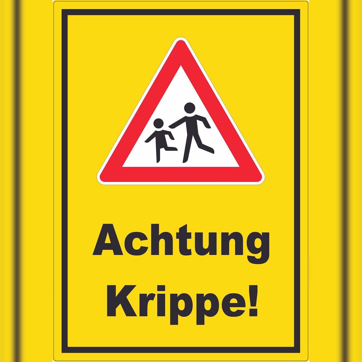 HB-Druck Achtung Krippe Aufkleber A9 (37x52mm) Image