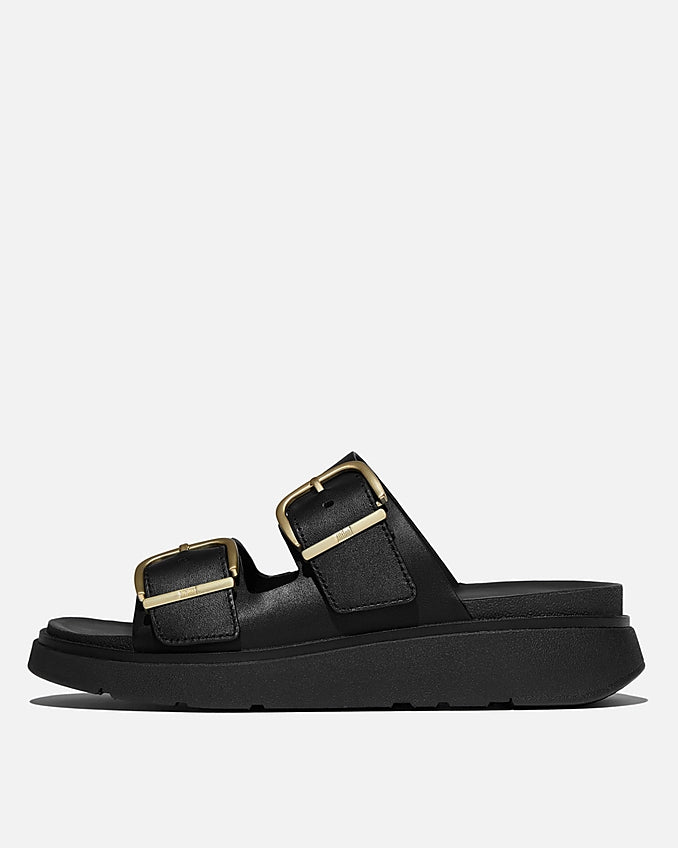 Fitflop Womens GEN-FF Slides in Black Leather - Size UK 5 | Fitflop Sale | Discount Designer Brands