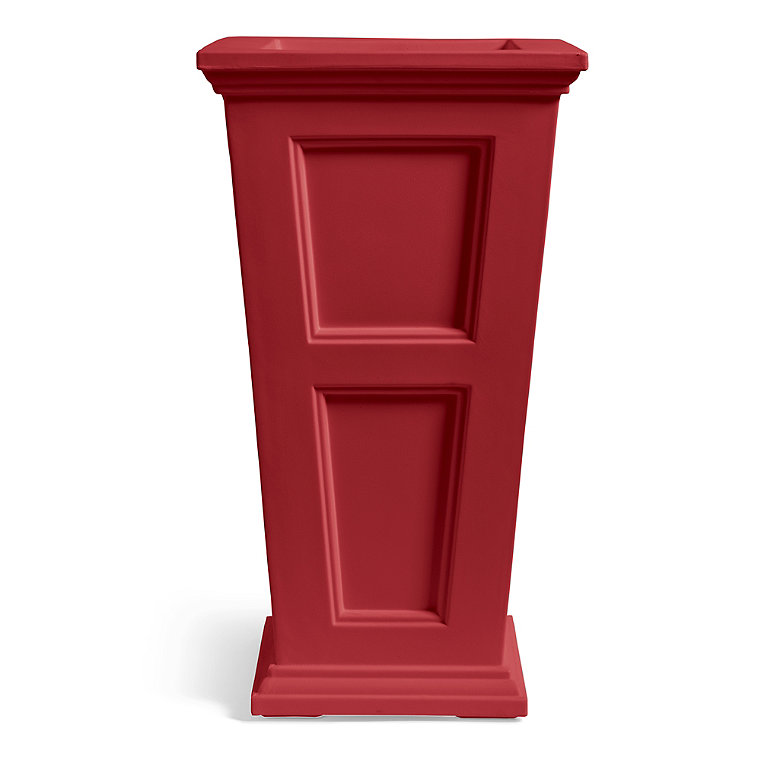 Devon Easy-Care Tall Planter - Red, Red/34" H - Grandin Road