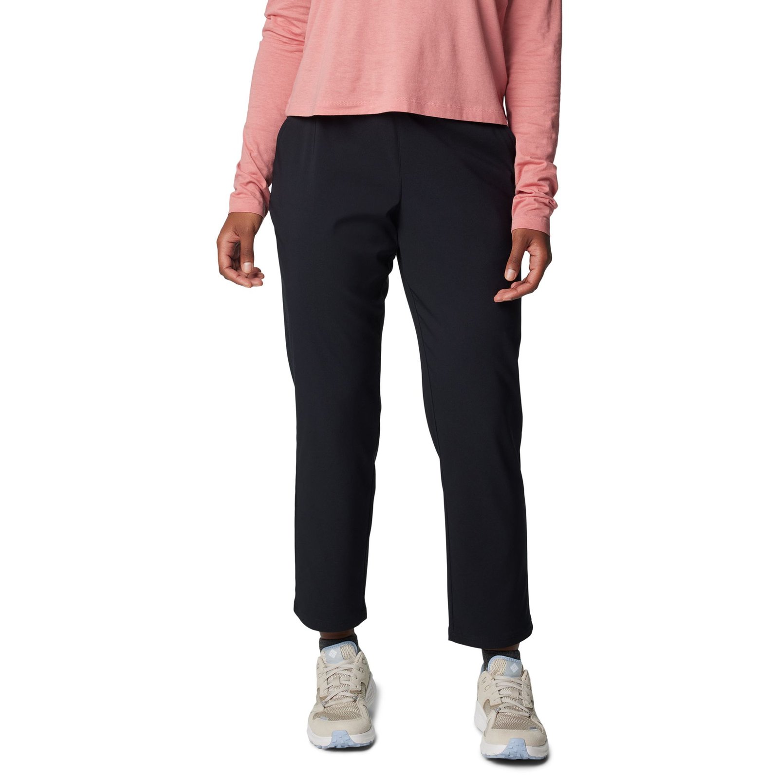 Columbia Women's All Seasons Pull-On Pant (Size L-Long) Black, Polyester