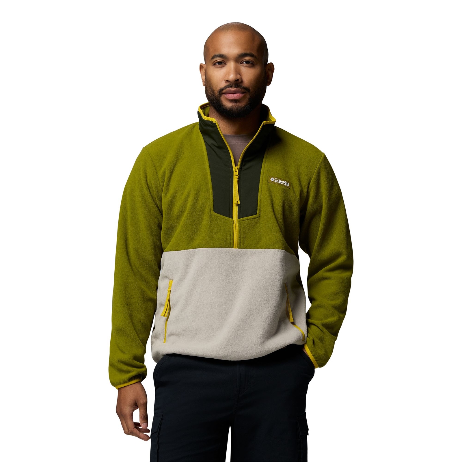 Columbia Men's Sequoia Grove Half-Zip Fleece (Size 1X) Mossy Green, Fleece,Polyester
