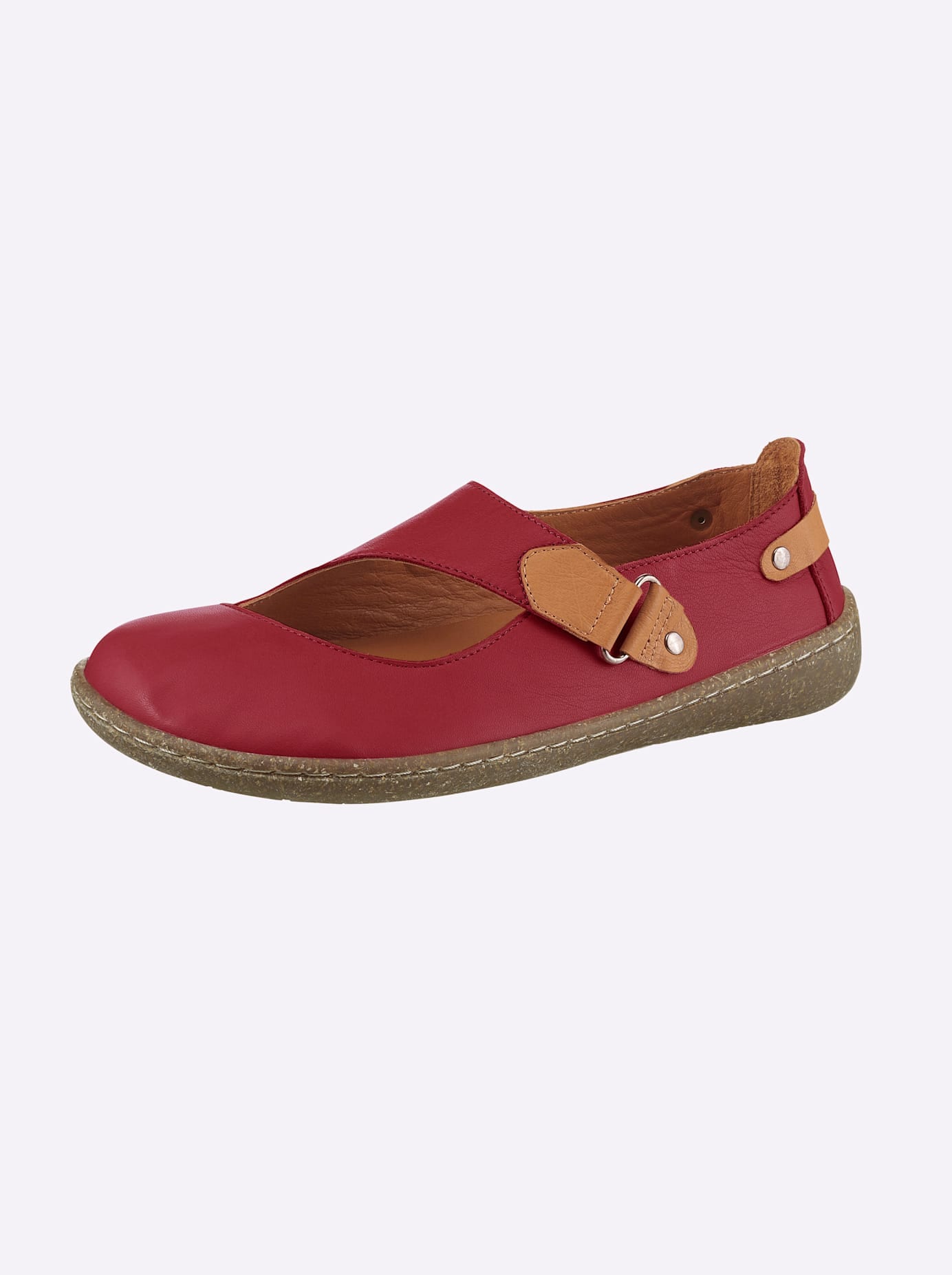 Slipper GEMINI, Damen, Gr. 39, rot, Glattleder, Schuhe Slipper