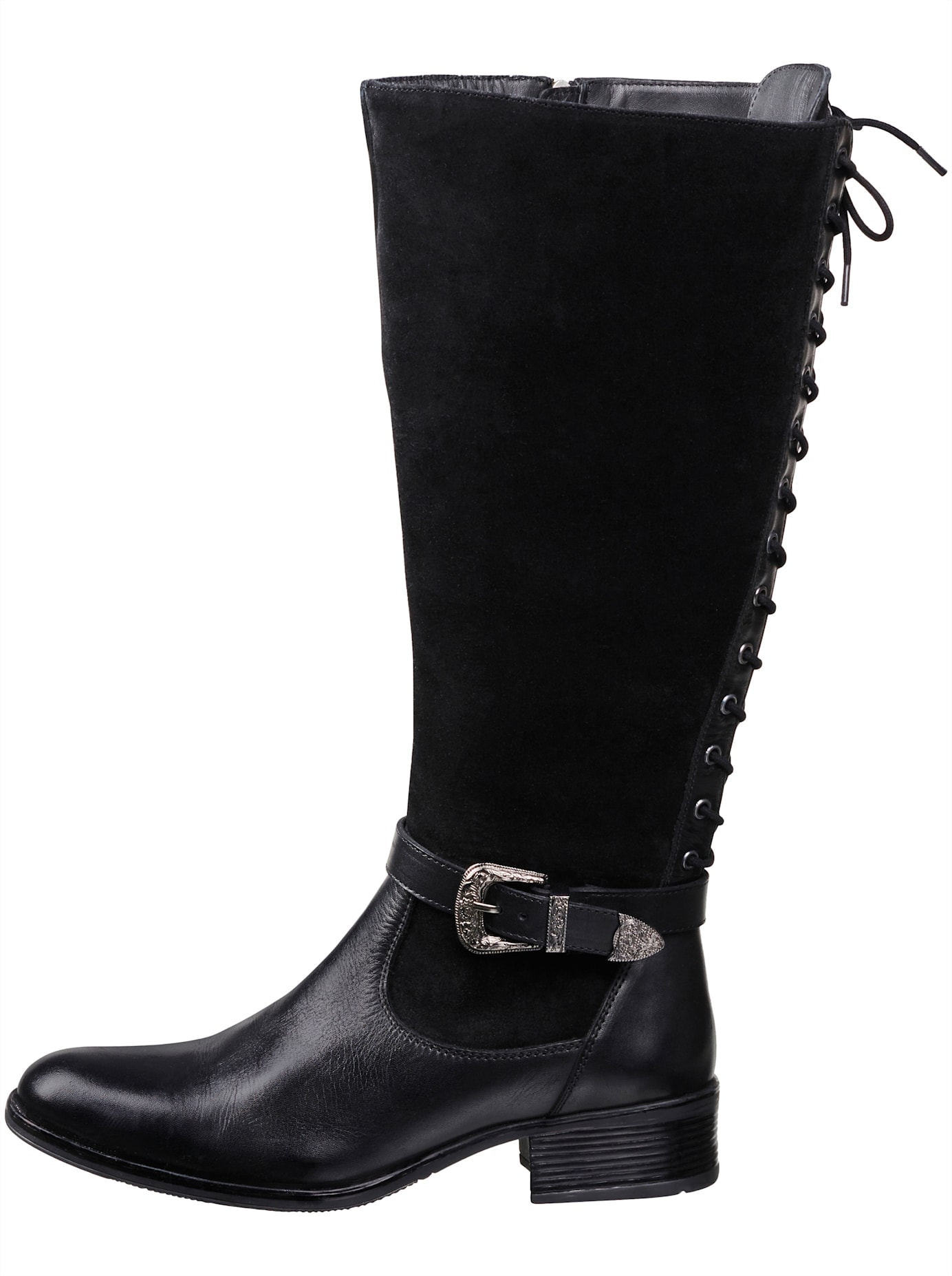 Weitschaftstiefel SHEEGO BY JOE BROWNS, Damen, Gr. 41, XL-Schaft, schwarz, Leder, Schuhe Weitschaftstiefel
