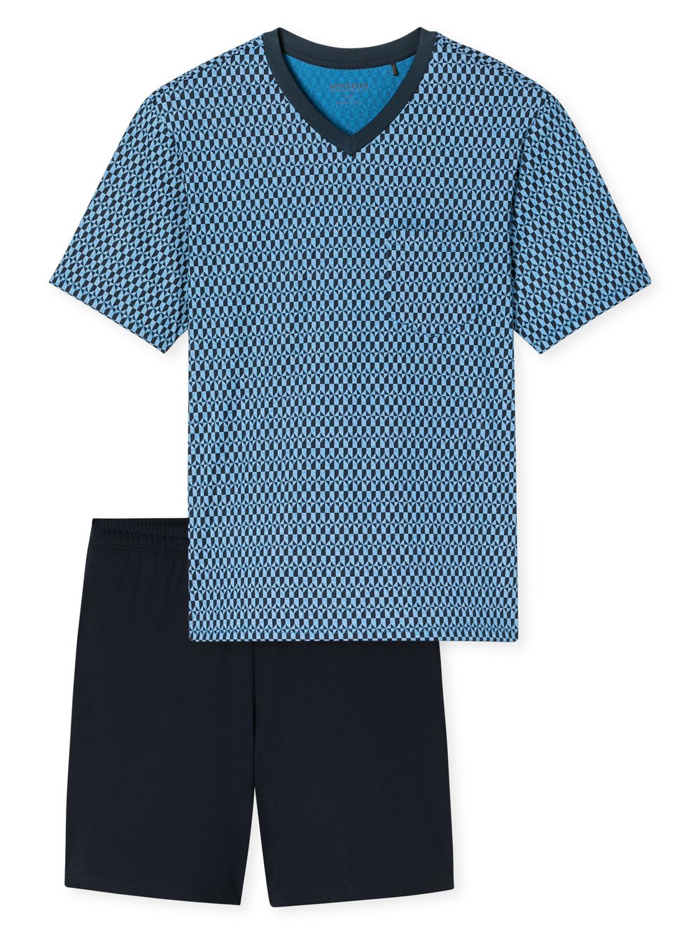 Schiesser Pyjama Herren blau, 64 Image