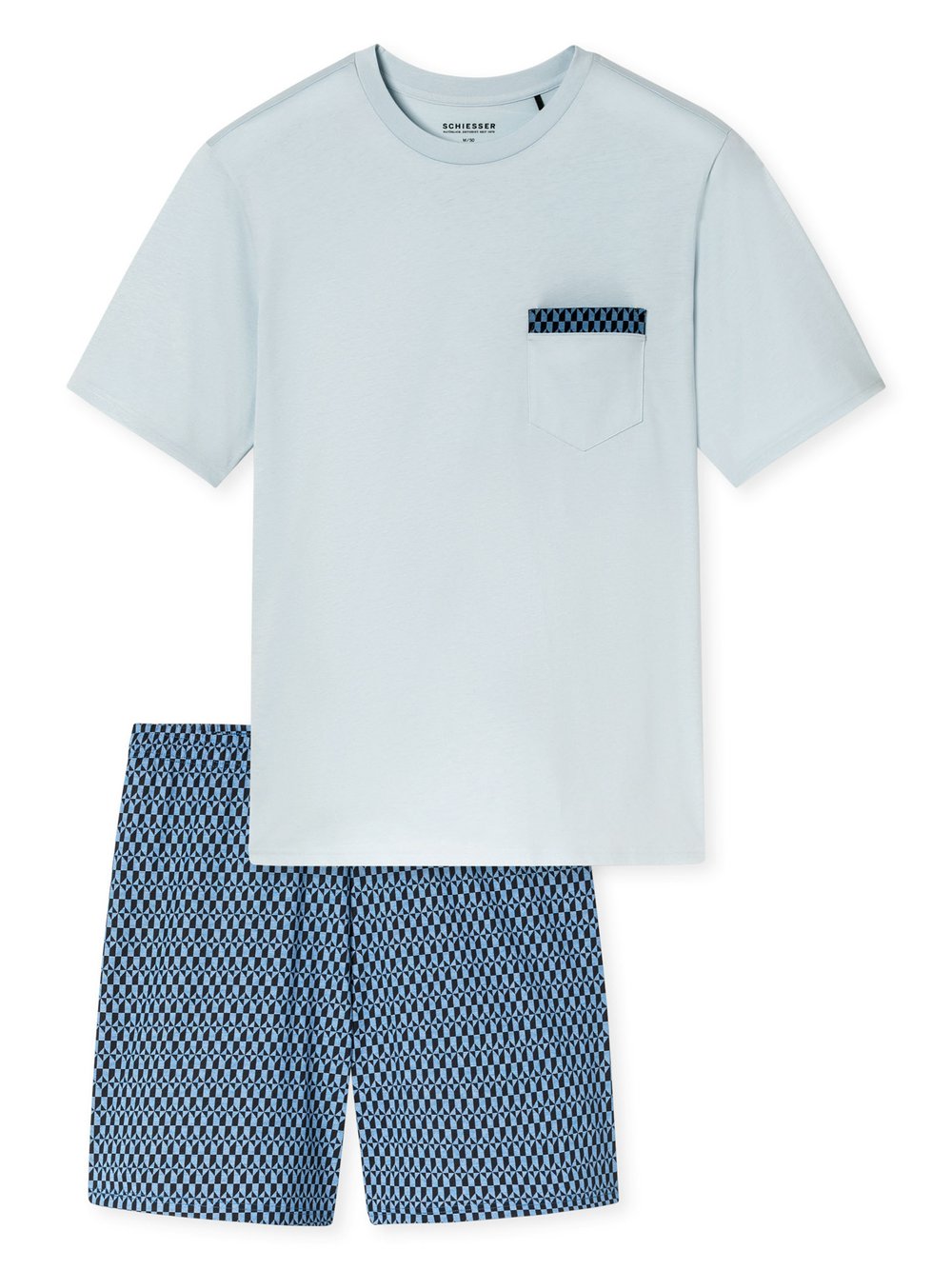 Schiesser Pyjama Herren hellblau, 52 Image