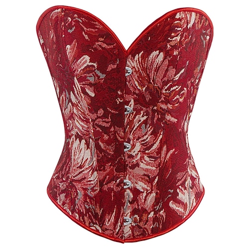Damen Formende Unterwäsche Mode Retro Sexy Blumen Knöpfe Täglich Urlaub Party Ärmellos Schulterfrei Schwarz Rosa Rote Braun Grün Sommer Frühling Herbst Normale Passform Image