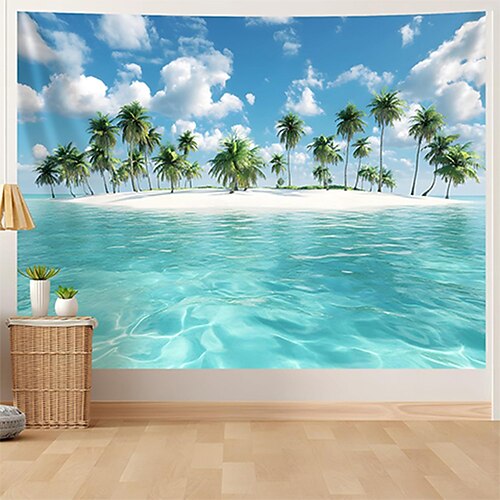 Tapisserie Banner Decke Strand 3D Schlafzimmer Wohnzimmer Wohnheim Jugendzimmer Studentenwohnheim Wandveranda Wohndeko Image